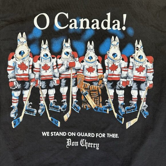 Vintage 90s Don Cherry O Canada T Shirt Size L Single Stitch Made In Canada - Picture 3 of 7